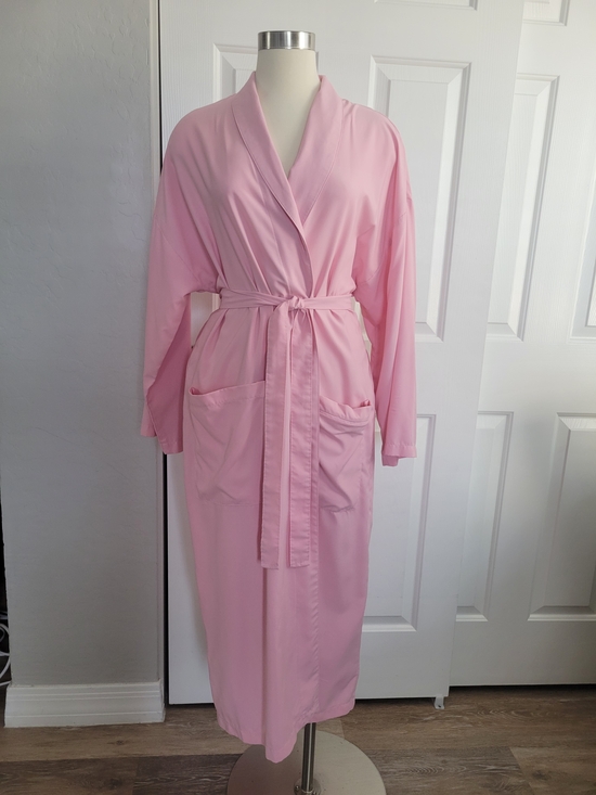 Other - Classic Light Pink Women's Cotton Robe with Tie Belt and Pockets